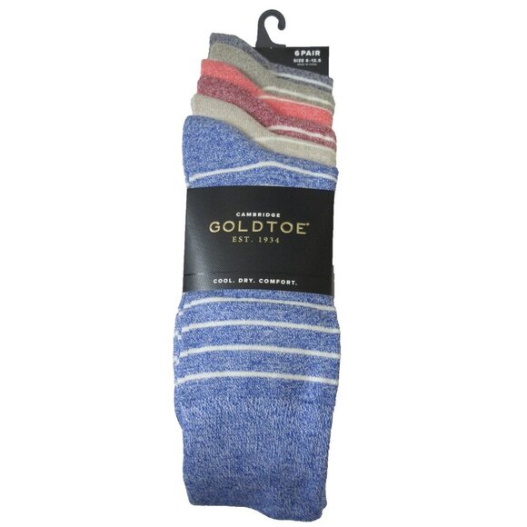 Gold Toe Men's Pack of 6 Pairs Cambridge Cool Comfort Dress Casual Socks NWT - Picture 6 of 7